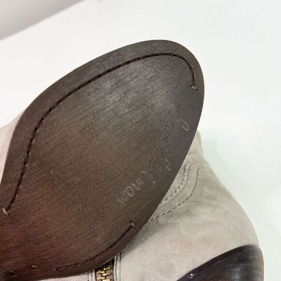 Sam Edelman Boots Womens 9M Gray Louie Western Style Suede Fringed Ankle - Picture 7 of 12